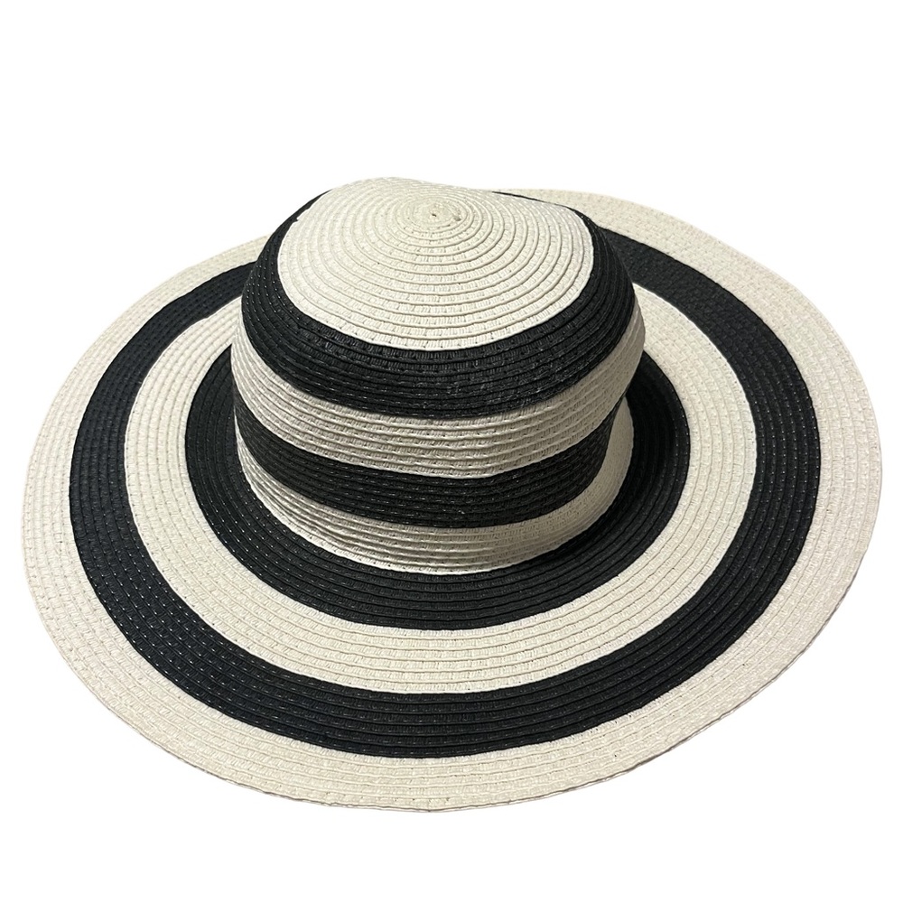 Contrast Striped Floppy Sun Hat